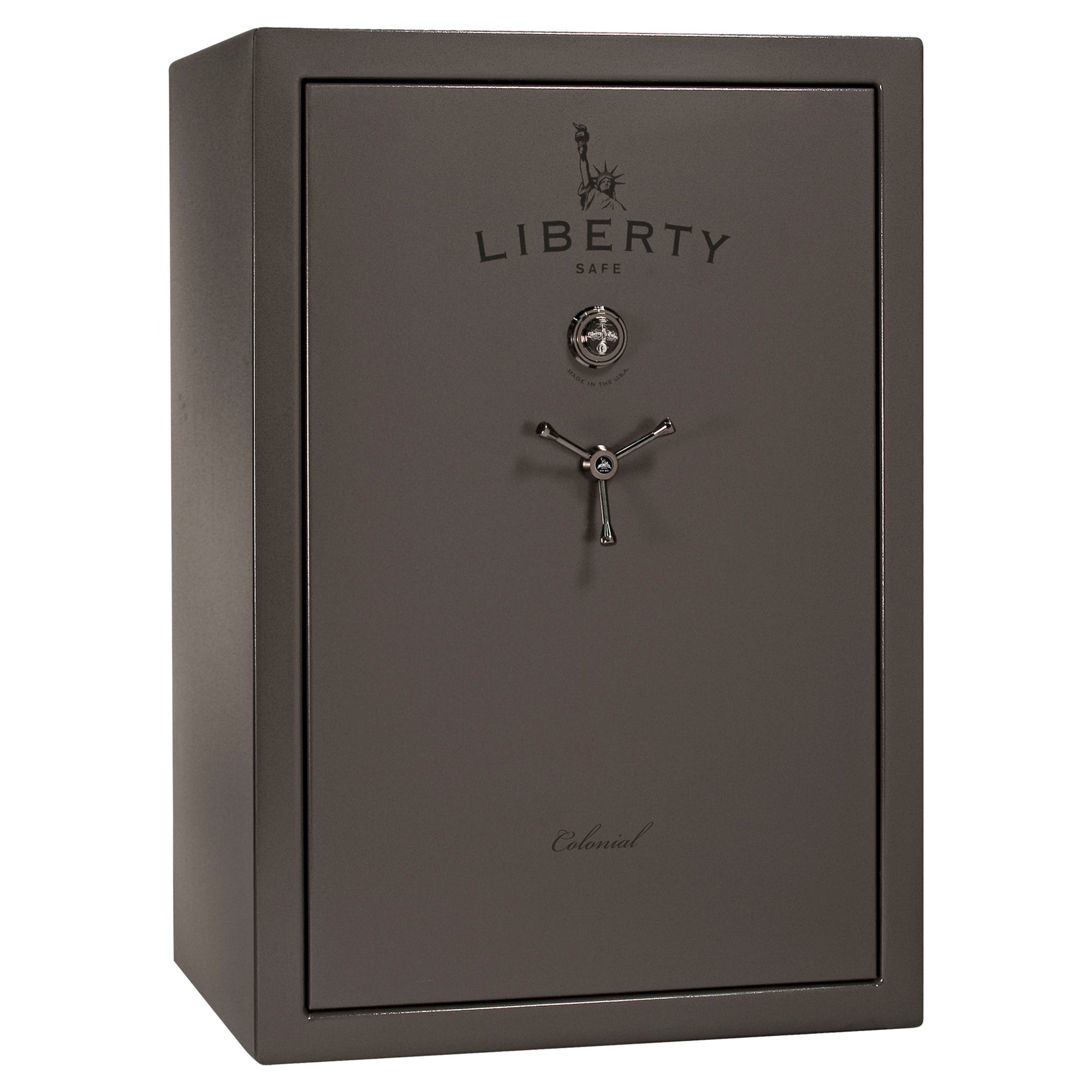 Colonial 35 | Pro Flex Interior | Level 4 Security | 75 Minute Fire Protection | Dimensions: 60.5"(H) x 42"(W) x 22"(D) | Up to 45 Long Guns | Gray Marble | Mechanical Lock - Closed
